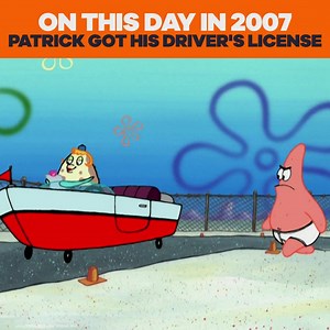On this day Patrick got his license (over a DECADE ago…) | Nickelodeon's On This Day