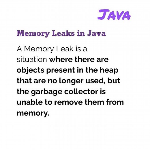 What is Memory Leak in Java