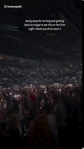 Lewis Capaldi shares touching video of first comeback gig after two year absence