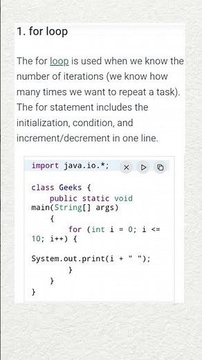 For loop in Java || #techprogram #forloop #java #programing143