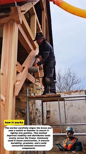 Timber Frame Bracing Method | Strong Wooden Joint Installation on Site