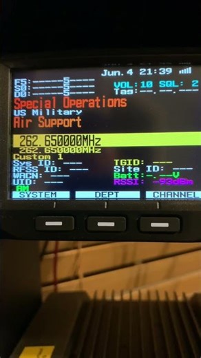 U.S. military training UHF AM band on the Uniden SDS200