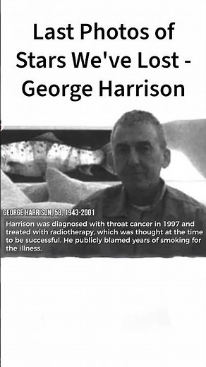 Last Photos of Stars We’ve Lost - George Harrison #death #loss #music #beatles #thebeatles #george