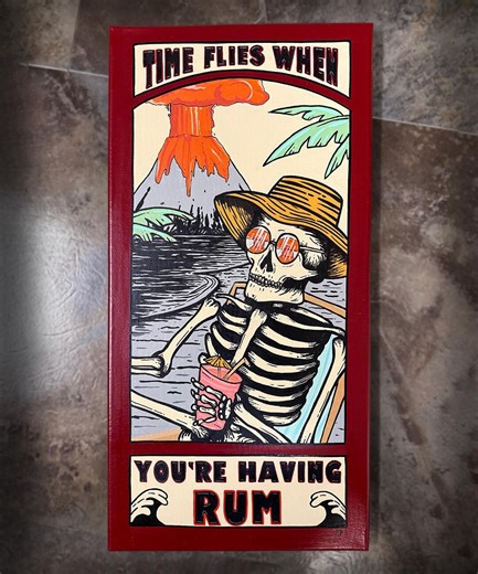 Tiki Bar Painting, Island Life Sign, Skeleton Drinking Rum - Etsy
