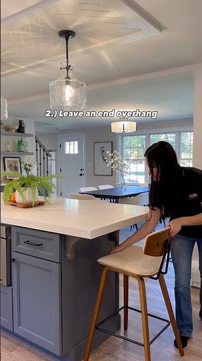 How to maximize kitchen island seating with dropdown extensions, overhangs, and square countertops