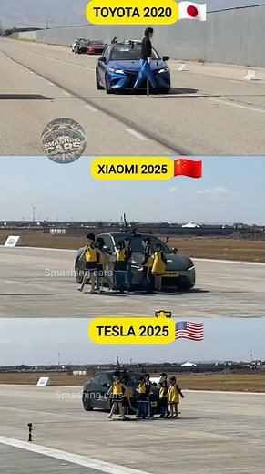 Tesla 2025 vs Xiaomi 2025 vs Toyota 2020 –Emergency Braking Test!