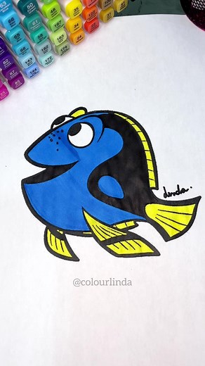 Coloring Dory for Relaxation and Therapy | ASMR Coloring Book