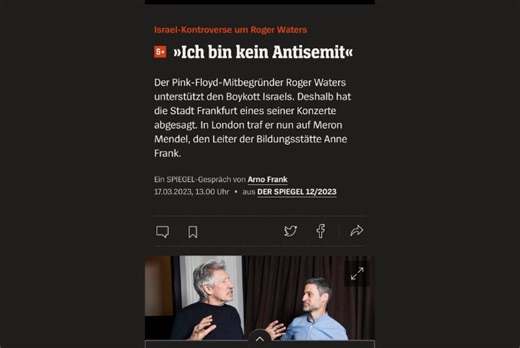 Israel Makes Dialogue Impossible to Achieve Palestinian Justice: On Roger Waters’ Interview with Meron Mendel