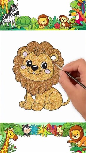 🦁 Easy Lion Drawing for Kids | Cute Lion Drawing Step by Step 🎨✨#drawing #abcdsong #art #kidsvideo