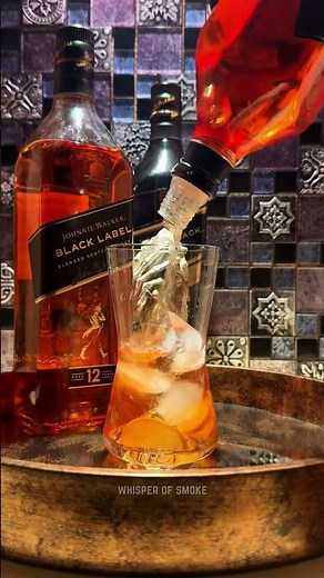 Johnnie Walker Black Label Smooth Whisky Pour | Premium Scotch Drink Aesthetic
