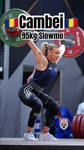 Mihaela Valentina Cambei (50.3kg Romania) 95kg Snatch Slow Motion 2025 Euro U23 #weightlifting