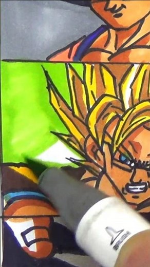 How to Draw Super Saiyan Goku Perfectly! ⚡✍️ #youtubeshorts #shorts