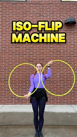 Hillia Hula on Instagram: "Master the Iso-Flip Machine! 🦾 This twin hoop move blends the mesmerizing illusions of isolations and flips for a mechanically cool finish. 🤖 Perfect for hoopers looking to expand their flow and impress with bold visuals. ✨ Guess what!? Next month I am starting a challenge to help you nail the 4 hoop box split! It’s completely free to join and you’ll have a chance to win all my courses for free. Stay tuned for more details! 😉🌀💫 In this tutorial, I’m using UV yello