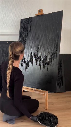 Acrylic Painting Art Gallery | Echoes in Texture: Acrylic & Charcoal Fusion by @artbyczoe In this bold exploration of material and emotion, the artist merges thick... | Instagram