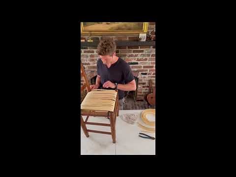 How to Re-Cain an Antique Ladder Back Chair with Flat Reed in a Herringbone Pattern