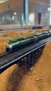 Three Apache railway locomotives lead a mixed freight across the Arizona desert. #train #trains #nscale #railroad #freighttrain #modeltrains #trainlayout | Garret Hauser