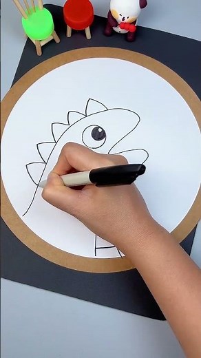 Simple Handmade _ Draw A Large Dinosaur With Little Hands In 20 Seconds #diy