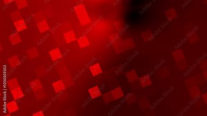 Abstract red geometric pattern with squares, diagonal lines, and a dark red background.
