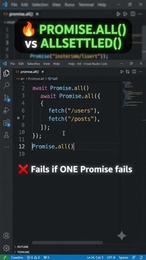 Promise.all() vs Promise.allSettled() in 30 Seconds ⚡ JavaScript Explained