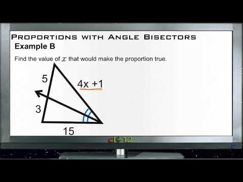 Proportions with Angles Bisectors: Examples (Basic Geometry Concepts)