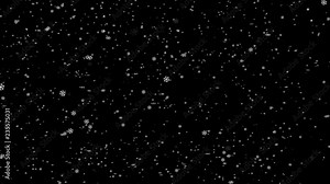 Snowfall animation. Falling snowflakes blowing in the wind Stock Video