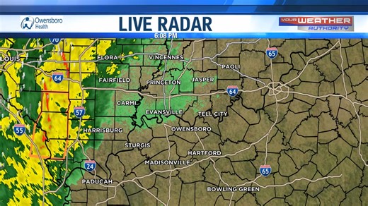7PM Radar Update: No watches or warnings at this time. Severe weather threat remains possible, but limited. Here is the main line shaping up to our west along I-57. #tristatewx | Tri-State Weather Authority