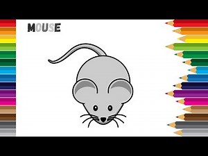 Learn HOW TO DRAW a MOUSE - Easy drawing and coloring for kids