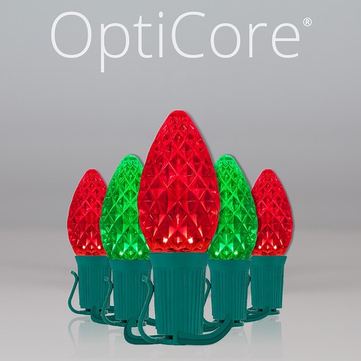 Christmas Lights - C7 Green / Red Opticore Commercial LED Christmas Lights - Christmas Lights, Etc
