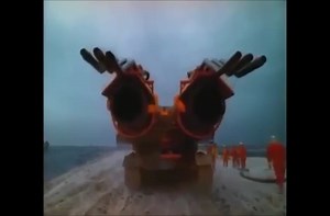 Extinguishing a fire using jet engines mounted on top of a tank.