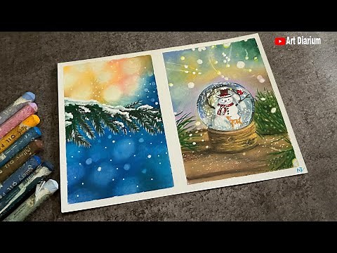 Easy! Christmas drawing ideas with Oil Pastel - Step by Step - for beginners