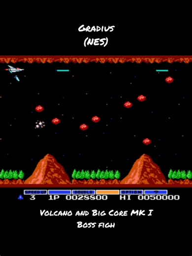 Gradius (NES) - Volcano and Big Core MK I Boss Strategy