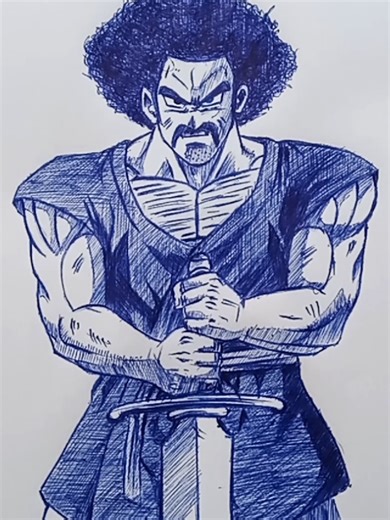 How to Draw Mr. Satan | Tutorial 🔥✍️🏼 #tiktokmehizover #mrsatan #tutorials #bluepen #anime