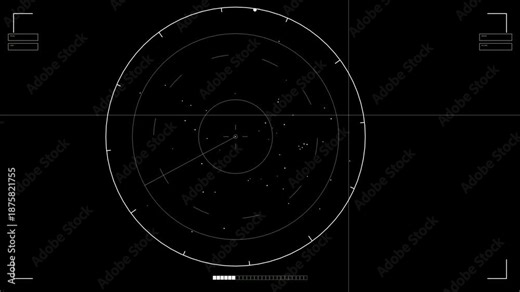 Element animation for web designers and sci-fi video creators showing a radar interface in motion on a dark background