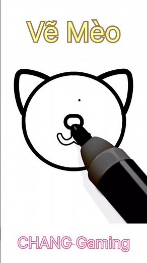 Vẽ Tô màu con mèo đơn giản nhất #drawing #coloring #cat