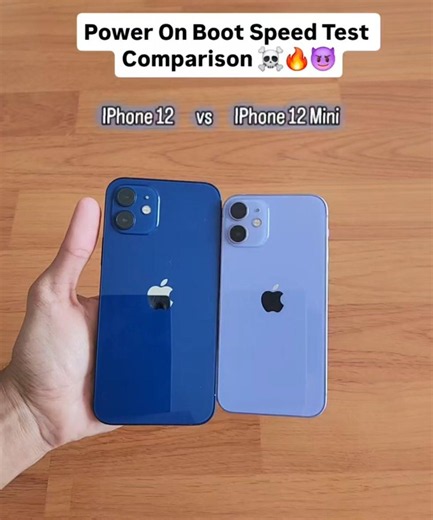 ☠️ iPhone 12 vs iPhone 12 Mini Power On Boot Speed Test⚡Which iPhone Boots Faster?😱 #shorts #viral