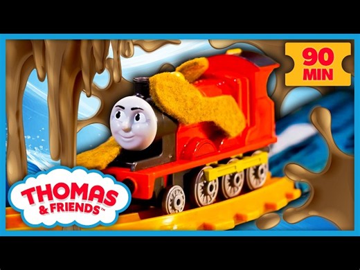 A New Washer Helps the Muddy Trains Get Clean! | Thomas & Friends: Watch Out Thomas! | 90 Minutes - Videos For Kids