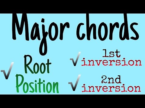 Root position, 1st and 2nd inversion of major chords.