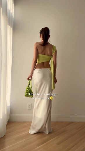 Isabel | How to tie a scarf top for summer tutorial! #summeroutfitideas #grwmreels #scarftop | Instagram