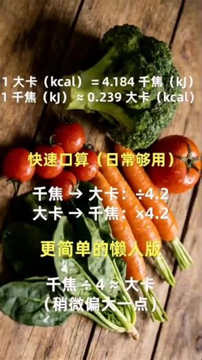 大卡与千焦换算公式 #小知识大作用 #减肥 #控糖 #健康科普
