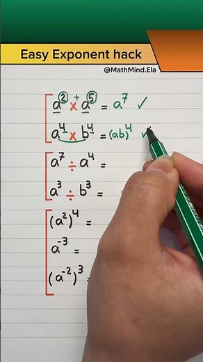 Exponent Rules Made Easy! 🔥 Most Students Get This Wrong #Shorts #math # mathmind #education