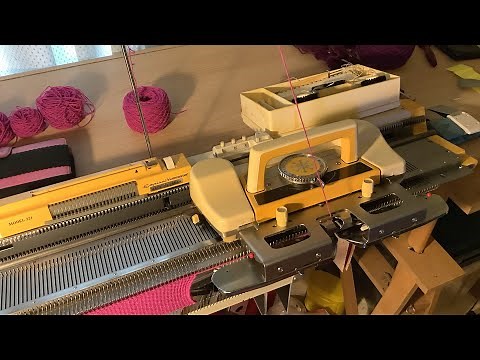 Automatic Closed Edge Cast-On, knitted on the Empisal Knitmaster 321