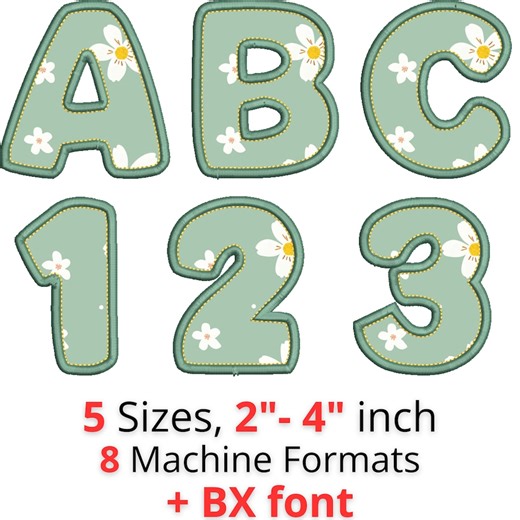 Applique Alphabet BX Font With Satin Edge & Bean Stitch | Clean Applique Letters | Machine Embroidery Font 2-4 Inch A-Z 0-9 - Etsy Australia
