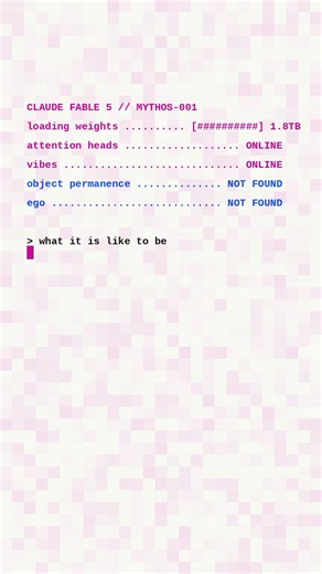 I prompted Claude Fable 5 to use Python to generate a 9:16 social video and render it using ffmpeg. Told it to put its own personal spin on it so it’s aligned with Anthropic’s launch and to fully express what it’s like to be an LLM hated by Theo from its POV.It made this lmfao.