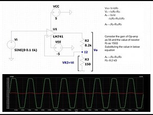 KiCad tutorial 4: Simulation of Non-inverting amplifier using LM741 Opamp