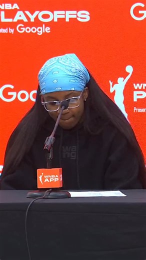 Jackie Young shares her thoughts on her performance yesterday 🙌 Young’ stats: 25 PTS 5 REB 4 AST Her efforts helped the @lvaces win a crucial Game 3 to lead the series 2-1 against the Indiana Fever. #WNBAPlayoffs | @google | WNBA