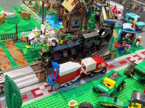 LEGO Farm Update: Train running again, giant chicken, outhouse, and trucking with Clint & Fireball