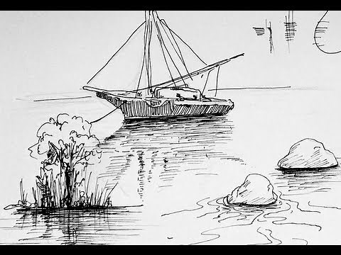 Pen & Ink Drawing Tutorials | How to draw water reflection