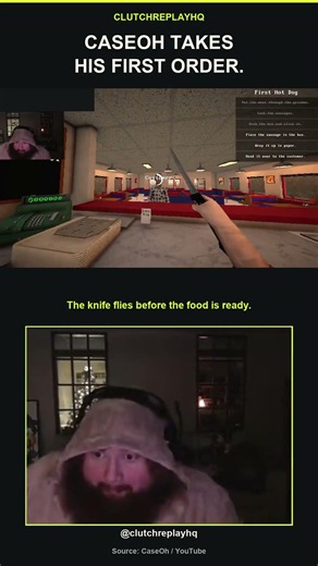 CaseOh throws the wrong thing across his hot dog counter