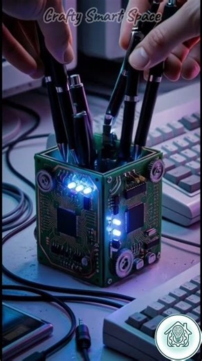 DIY Cyberpunk Pen Holder | Upcycling Old Circuit Boards! 💻✨