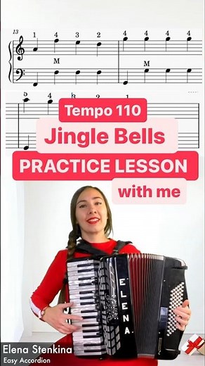 How to play piano accordion (virtual lesson) beginners #accordion #elenastenkina #virtuallearning